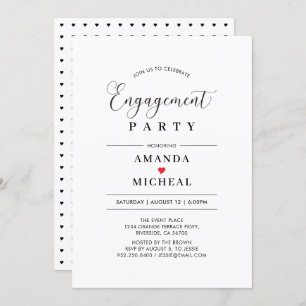 Invitation de la partie d'engagement en typographi