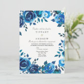 Invitation de la partie d'engagement Floral Blue d (Debout devant)