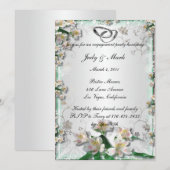 Invitation de la partie d'engagement florale blanc (Devant / Derrière)