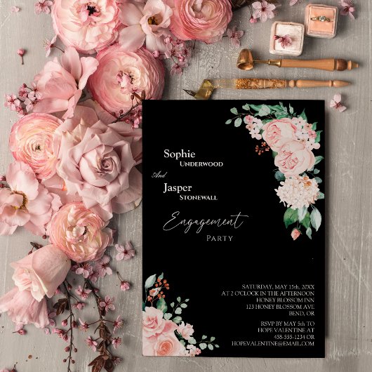 Invitation de la partie d'engagement flush Floral 