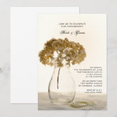 Invitation de la partie d'engagement Hydrangeas sé (Devant / Derrière)