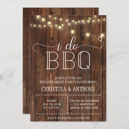 Invitation de la partie d'engagement I Do BBQ (Devant / Derrière)