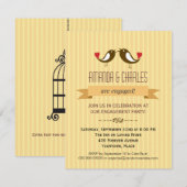 Invitation de la partie d'engagement jaune Lovebir (Devant / Derrière)