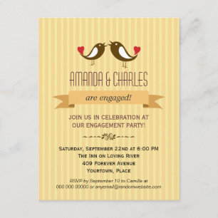 Invitation de la partie d'engagement jaune Lovebir