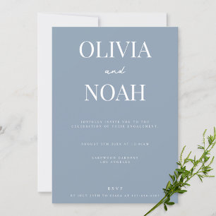Invitation de la partie d'engagement Mariage bleu 