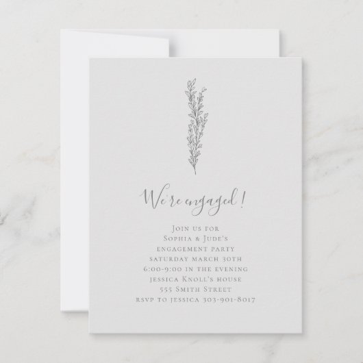 Invitation de la partie d'engagement minimaliste (Devant)