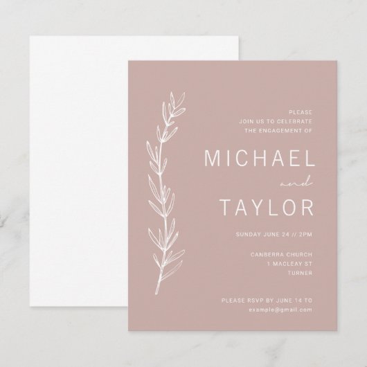 Invitation de la partie d'engagement moderne (Devant / Derrière)