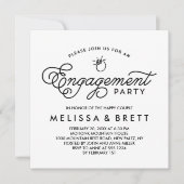 Invitation de la partie d'engagement moderne simpl (Devant)