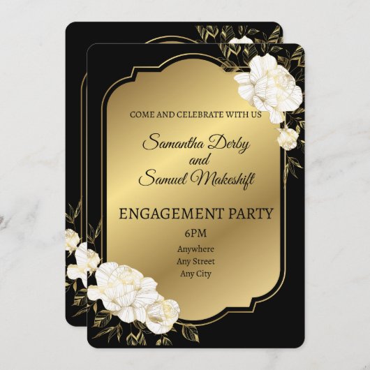 Invitation de la partie d'engagement. Modifiable (Devant / Derrière)