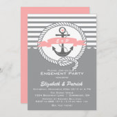 Invitation de la partie d'engagement nautique rose (Devant / Derrière)