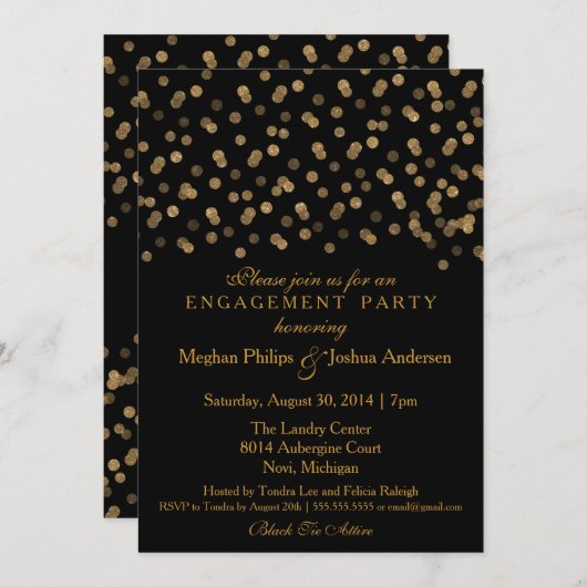 Invitation de la partie d'engagement Parties scint (Devant / Derrière)