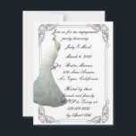 Invitation de la partie d'engagement Peacock blanc<br><div class="desc">Surprenez vos amis et votre famille avec une invitation de fiançailles charmante qui allie style classique et détails frais et modernes lorsque vous envoyez cette invitation élégante. Cette belle carte d'invitation est prête à être personnalisée. Personnalisez la carte en changeant le texte dans les champs fournis. Vous pouvez modifier le...</div>