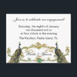 Invitation de la partie d'engagement Peacock & Gol<br><div class="desc">Magnifique paon avec des rouleaux dorés et des figuiers. Amusant pour les cadeaux, les cartes, les invitations de mariage, etc. Vous pouvez personnaliser ce invitation fiançailles et le faire pour n'importe quel type de fête ou de salutation. D'autres cadeaux et cartes avec ce design similaire peuvent être trouvés dans mes...</div>