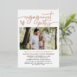 Invitation de la partie d'engagement photo moderne
