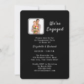 Invitation de la partie d'engagement photo noir et (Devant)