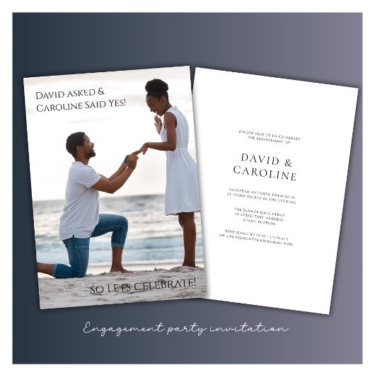 invitation de la partie d'engagement photo simple