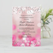 Invitation de la partie d'engagement Pink Sparkle  (Debout devant)