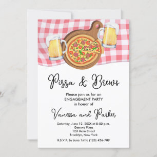 Invitation de la partie d'engagement Pizza and Bre