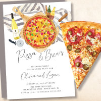 Invitation de la partie d'engagement Pizza & Brew