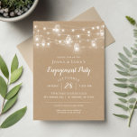 Invitation de la partie d'engagement Rustic String<br><div class="desc">Invitations de mariage personnalisées et abordables avec un modèle facile à utiliser pour la personnalisation. Ce design rustique chic présente des brins de lumières à cordes brillantes et des jarres de maçon sur un arrière - plan en papier imitation kraft. Personnalisez l'invitation avec les détails de votre partie de fiançailles...</div>