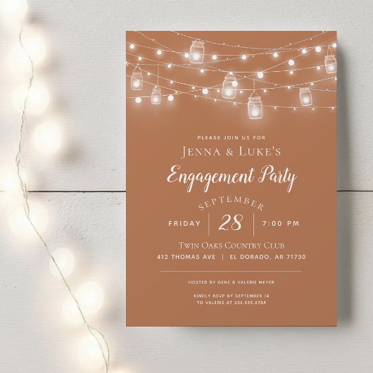 Invitation de la partie d'engagement Rustic String