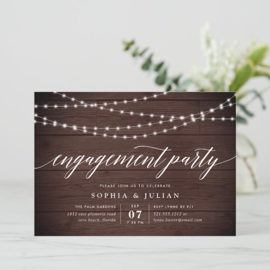 Invitation de la partie d'engagement Rustic String (Debout devant)