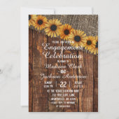 Invitation de la partie d'engagement Rustic Wood & (Devant)