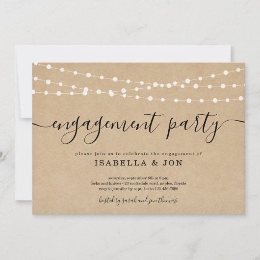 Invitation de la partie d'engagement rustique (Devant)