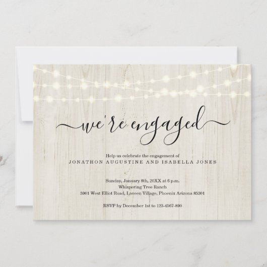 Invitation de la partie d'engagement rustique (Devant)