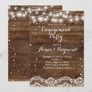 Invitation de la partie d'engagement rustique d'hi