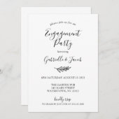 Invitation de la partie d'engagement simple (Devant / Derrière)