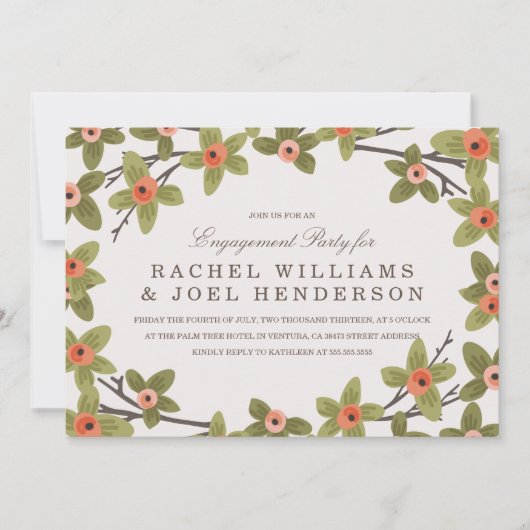 Invitation de la partie d'engagement Spring Buds (Devant)