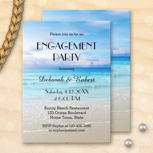 Invitation de la partie d'engagement sur la plage 