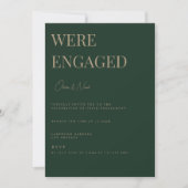 Invitation de la partie d'engagement vert moderne (Devant)