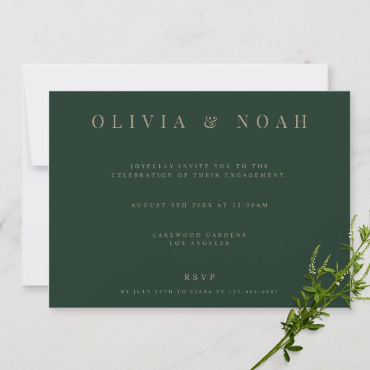 Invitation de la partie d'engagement vert moderne