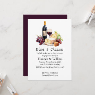 Invitation de la partie d'engagement Vin & Fromage