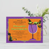 Invitation de la partie d'Halloween de Witch (Debout devant)