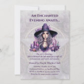 Invitation de la partie d'Halloween Enchanted Purp (Devant)
