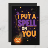 Invitation de la partie d'Halloween sorcière (Devant / Derrière)