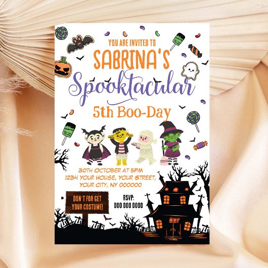 Invitation de la partie d'Halloween Spooktacular