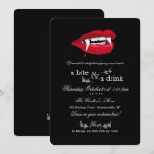 Invitation de la partie d'Halloween Vampire Mouth (Devant / Derrière)