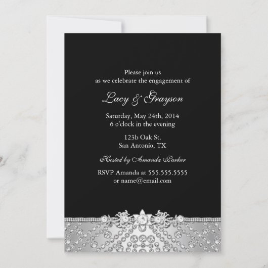 Invitation de la partie Diamond Silver & Black Eng (Dos)