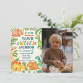 Invitation de la partie Dino modifiable personnali (Debout devant)