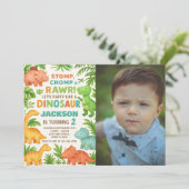 Invitation de la partie Dino modifiable personnali (Debout devant)