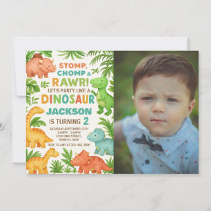 Invitation de la partie Dino modifiable personnali