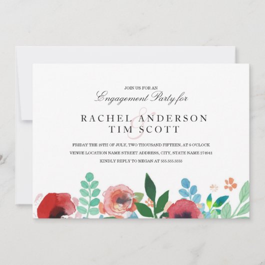 Invitation de la partie Engagement Fleurs d'aquare (Devant)