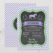 Invitation de la partie équitation Purple Pony Inv (Devant / Derrière)