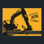 Invitation de la partie excavatrice pour la partie<br><div class="desc">Une invitation à la fête d'anniversaire de pelleteuse ludique et lumineuse,  parfaite pour toute soirée thématique de construction.</div>