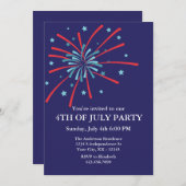 Invitation de la partie Fireworks 4 juillet (Devant / Derrière)