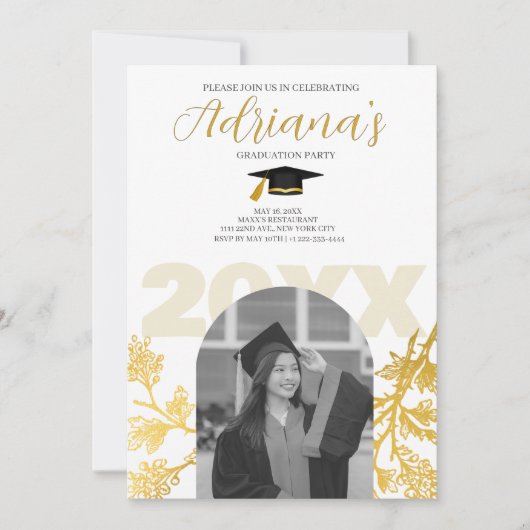 Invitation de la partie Gold Graduation (Devant)